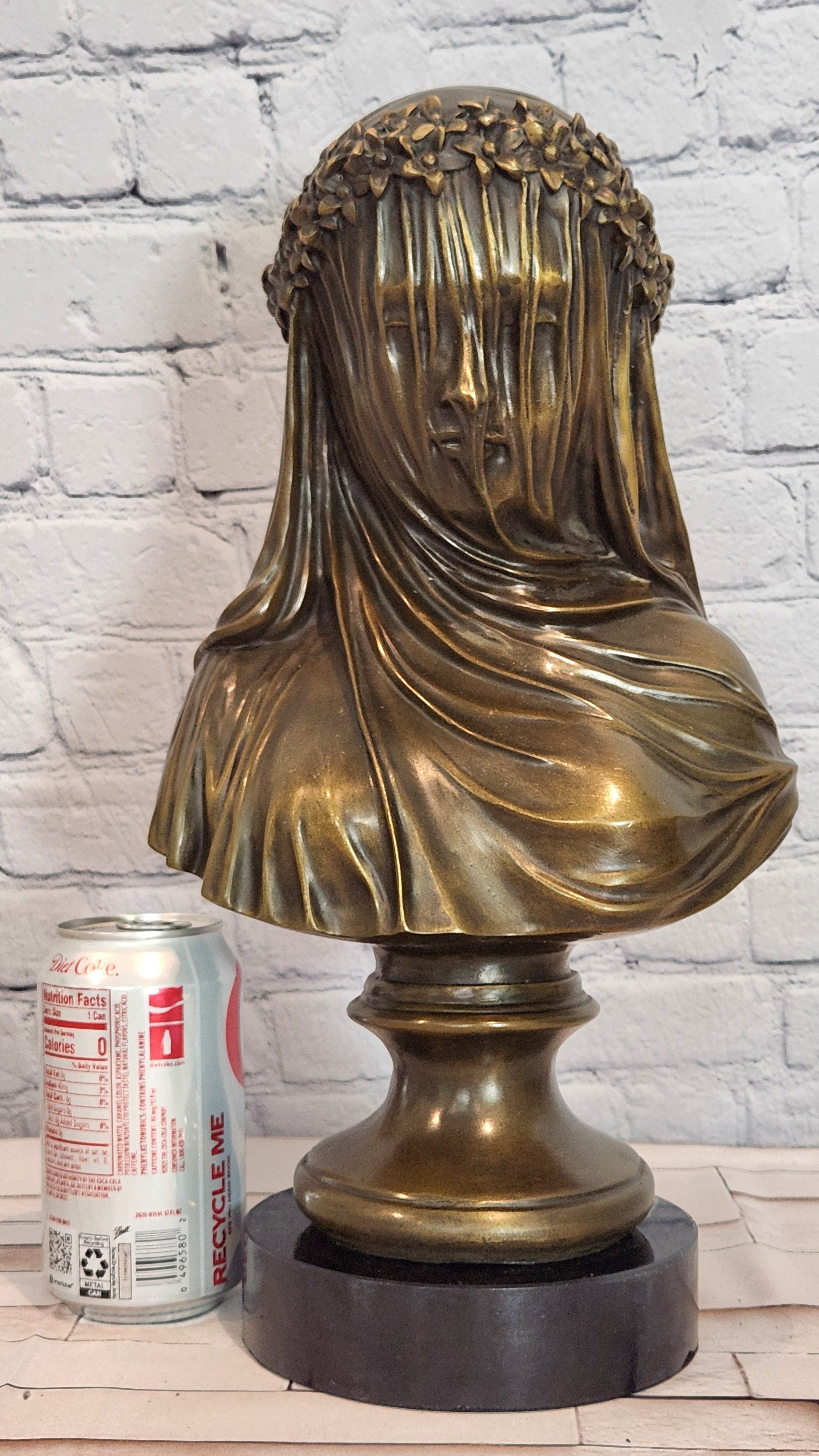 Finest Bride Raffaelle Monti Veiled Virgin Mary Bronze Sculpture Statue Figure