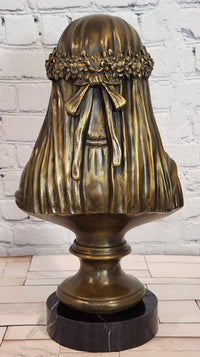 Finest Bride Raffaelle Monti Veiled Virgin Mary Bronze Sculpture Statue Figure