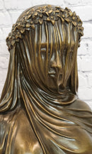 Finest Bride Raffaelle Monti Veiled Virgin Mary Bronze Sculpture Statue Figure