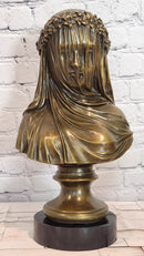 Finest Bride Raffaelle Monti Veiled Virgin Mary Bronze Sculpture Statue Figure