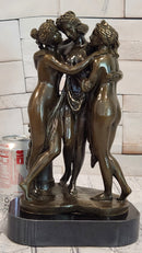 Three Graces by Canova Genuine Bronze Sculpture Hand Made Classic Artwork