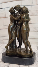 Three Graces by Canova Genuine Bronze Sculpture Hand Made Classic Artwork