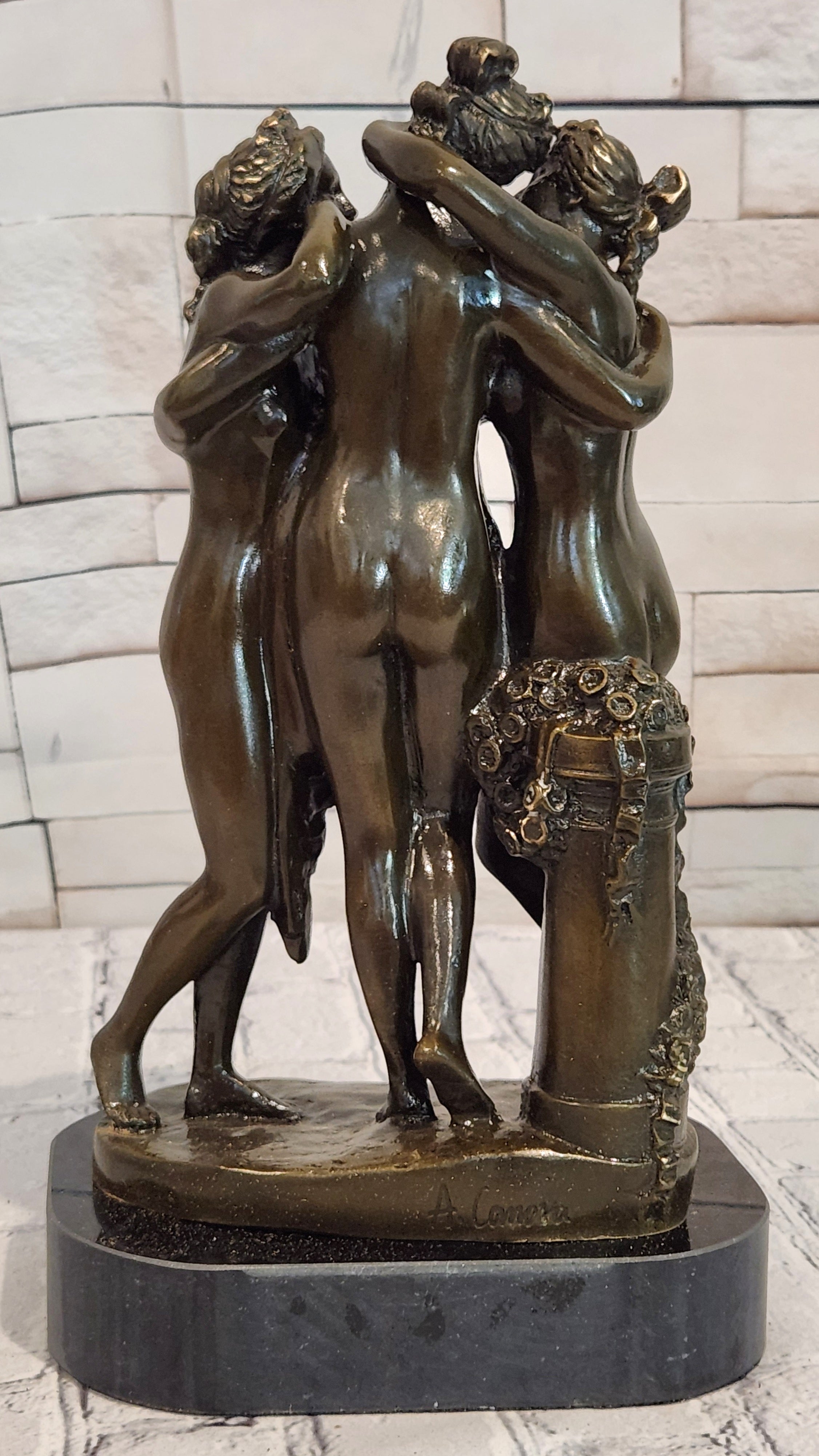 Three Graces by Canova Genuine Bronze Sculpture Hand Made Classic Artwork