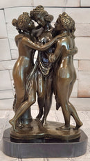 Three Graces by Canova Genuine Bronze Sculpture Hand Made Classic Artwork