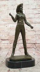 Cowgirl Bronze Sculpture - Wild West Female Rancher Art
