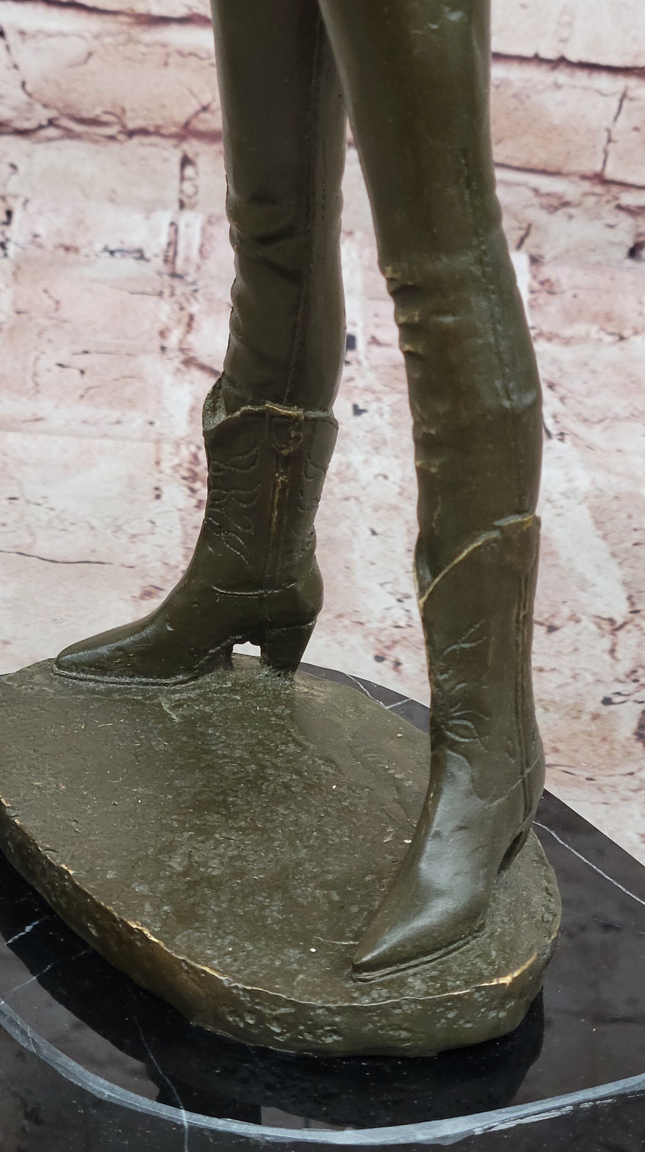 Cowgirl Bronze Sculpture - Wild West Female Rancher Art