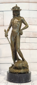 After Donatello David Vanquishing Goliath Signe Milo Genuine Bronze Sculpture Figurine