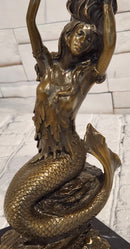 Signed Annie Gorgeous Mermaid Candle holder Genuine Bronze Mythical Sculpture