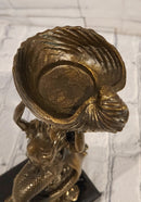 Signed Annie Gorgeous Mermaid Candle holder Genuine Bronze Mythical Sculpture