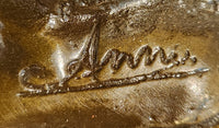 Signed Annie Gorgeous Mermaid Candle holder Genuine Bronze Mythical Sculpture