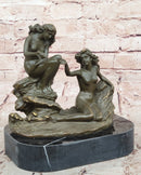 Bronze Sea Nymphs on Marble Base – Dual Nude Composition