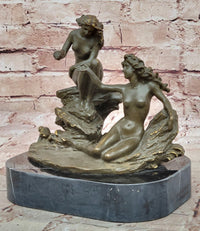 Bronze Sea Nymphs on Marble Base – Dual Nude Composition