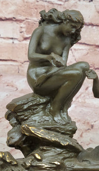 Bronze Sea Nymphs on Marble Base – Dual Nude Composition