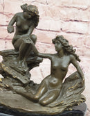 Bronze Sea Nymphs on Marble Base – Dual Nude Composition