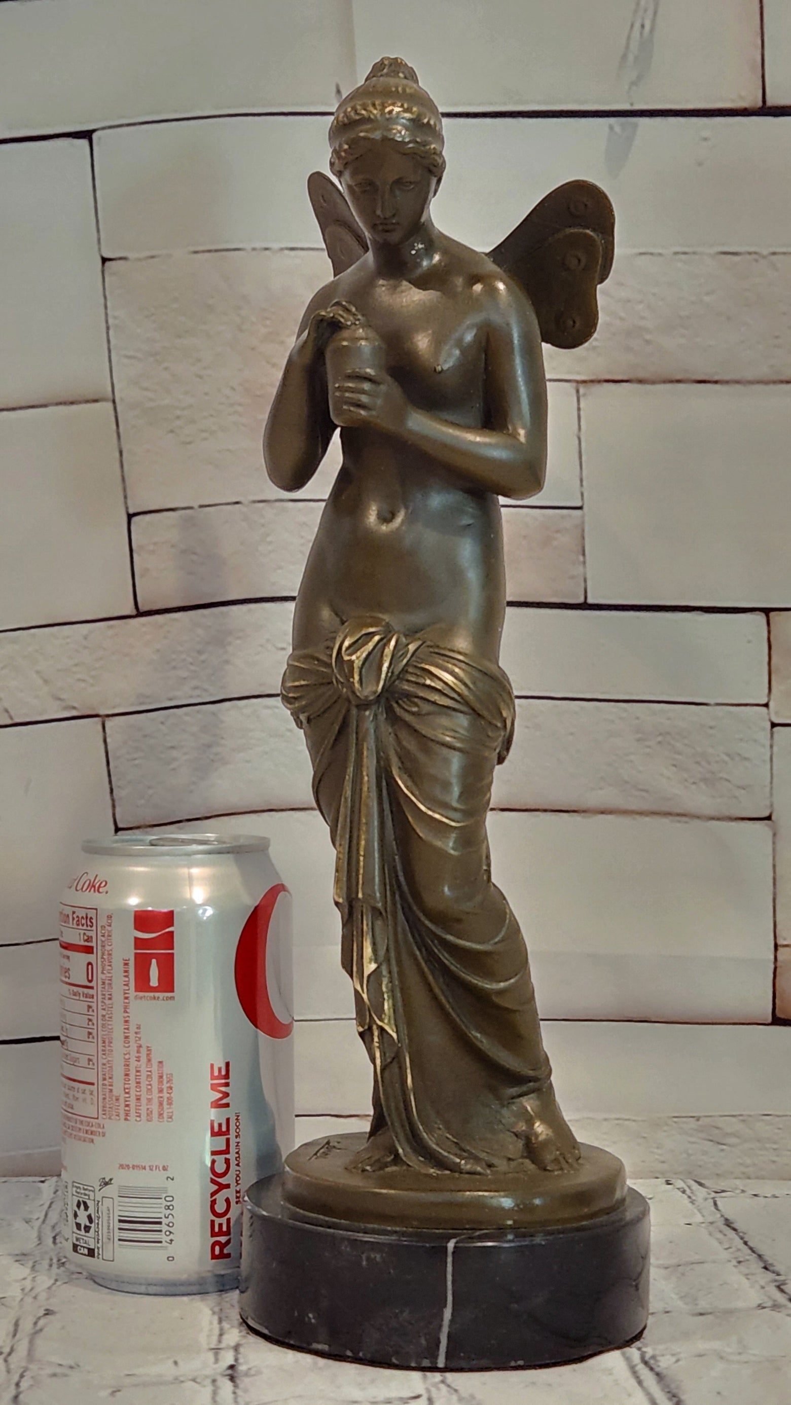 Signed Original Annie Psyche Beautiful Maiden Greek Mythology Bronze Sculpture
