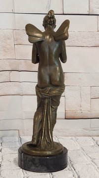 Signed Original Annie Psyche Beautiful Maiden Greek Mythology Bronze Sculpture