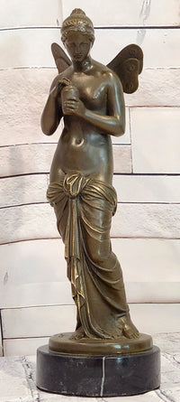 Signed Original Annie Psyche Beautiful Maiden Greek Mythology Bronze Sculpture