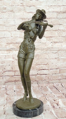 Cowgirl Violinist Bronze Sculpture – Western Music