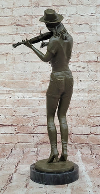 Cowgirl Violinist Bronze Sculpture – Western Music