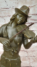 Cowgirl Violinist Bronze Sculpture – Western Music