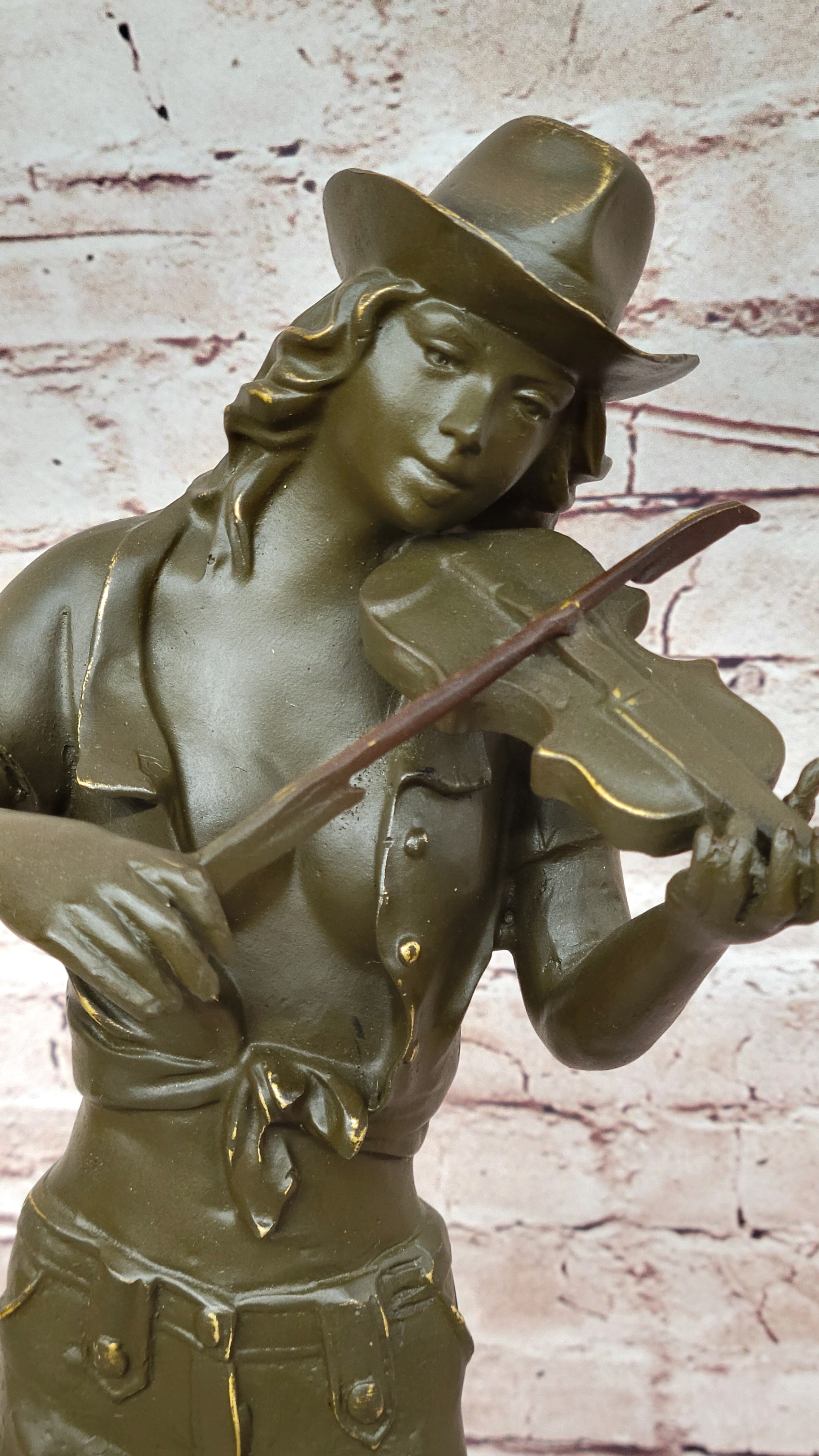 Cowgirl Violinist Bronze Sculpture – Western Music