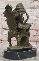 Seated Lady in Ornate Chair Bronze Sculpture