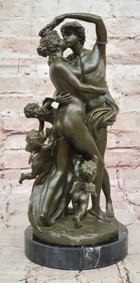 Romantic Lovers & Cherubs Bronze Sculpture by Milo