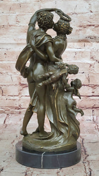 Romantic Lovers & Cherubs Bronze Sculpture by Milo