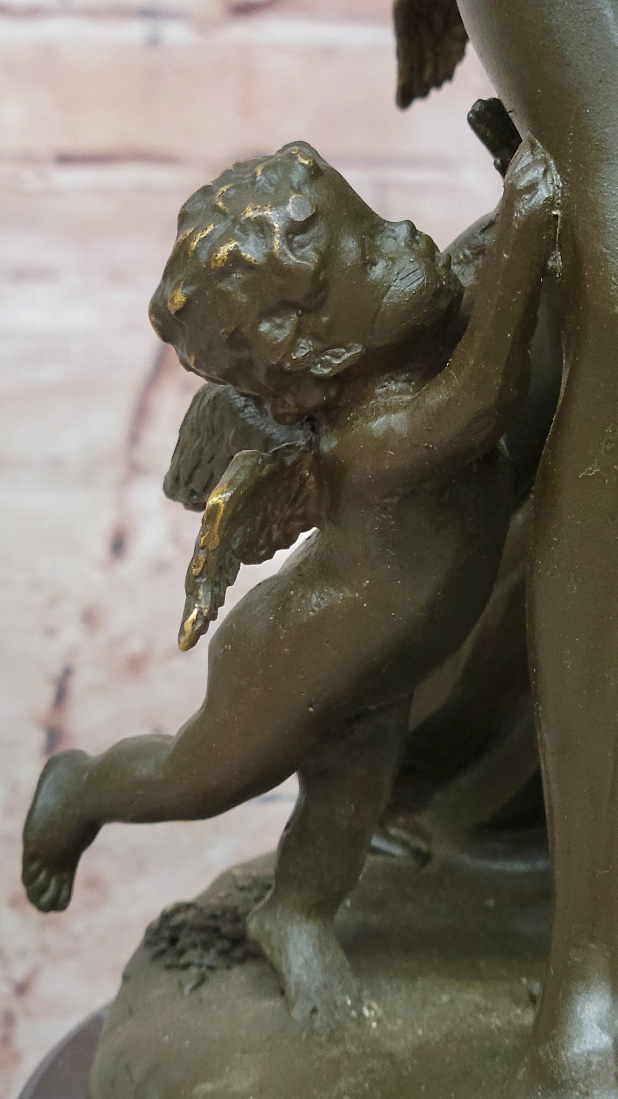 Romantic Lovers & Cherubs Bronze Sculpture by Milo