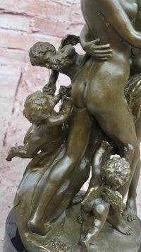Romantic Lovers & Cherubs Bronze Sculpture by Milo