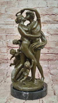 Romantic Lovers & Cherubs Bronze Sculpture by Milo