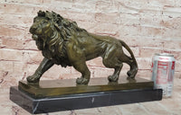 Finest Majestic Bronze Lion Sculpture by Barye Wildlife Animal Artwork Statue