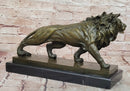 Finest Majestic Bronze Lion Sculpture by Barye Wildlife Animal Artwork Statue