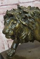 Finest Majestic Bronze Lion Sculpture by Barye Wildlife Animal Artwork Statue