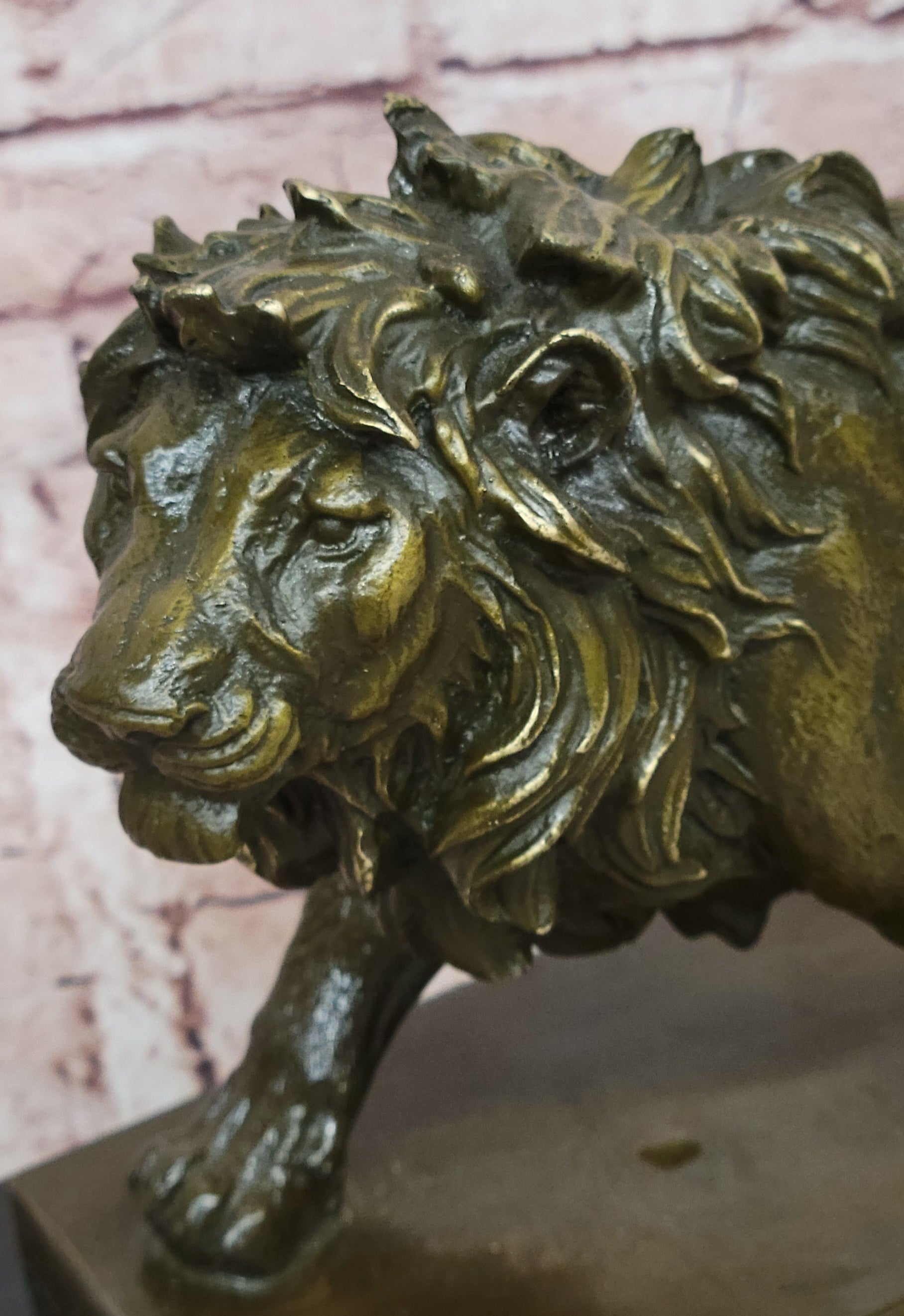 Finest Majestic Bronze Lion Sculpture by Barye Wildlife Animal Artwork Statue