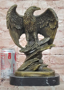 American Patriotism Freedom Eagle Real Bronze Sculpture by Moigniez Figurine