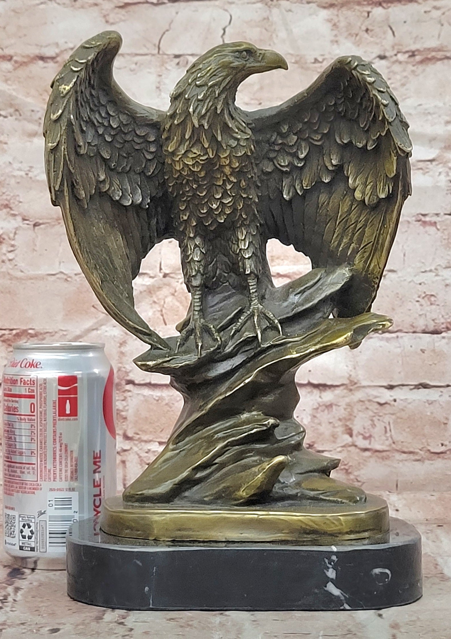 American Patriotism Freedom Eagle Real Bronze Sculpture by Moigniez Figurine