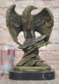 American Patriotism Freedom Eagle Real Bronze Sculpture by Moigniez Figurine