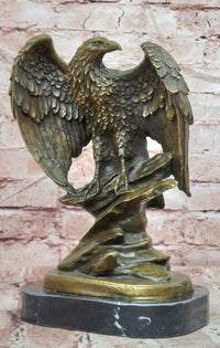 American Patriotism Freedom Eagle Real Bronze Sculpture by Moigniez Figurine