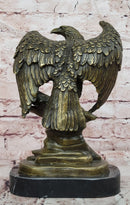 American Patriotism Freedom Eagle Real Bronze Sculpture by Moigniez Figurine