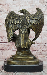 American Patriotism Freedom Eagle Real Bronze Sculpture by Moigniez Figurine