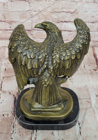 American Patriotism Freedom Eagle Real Bronze Sculpture by Moigniez Figurine