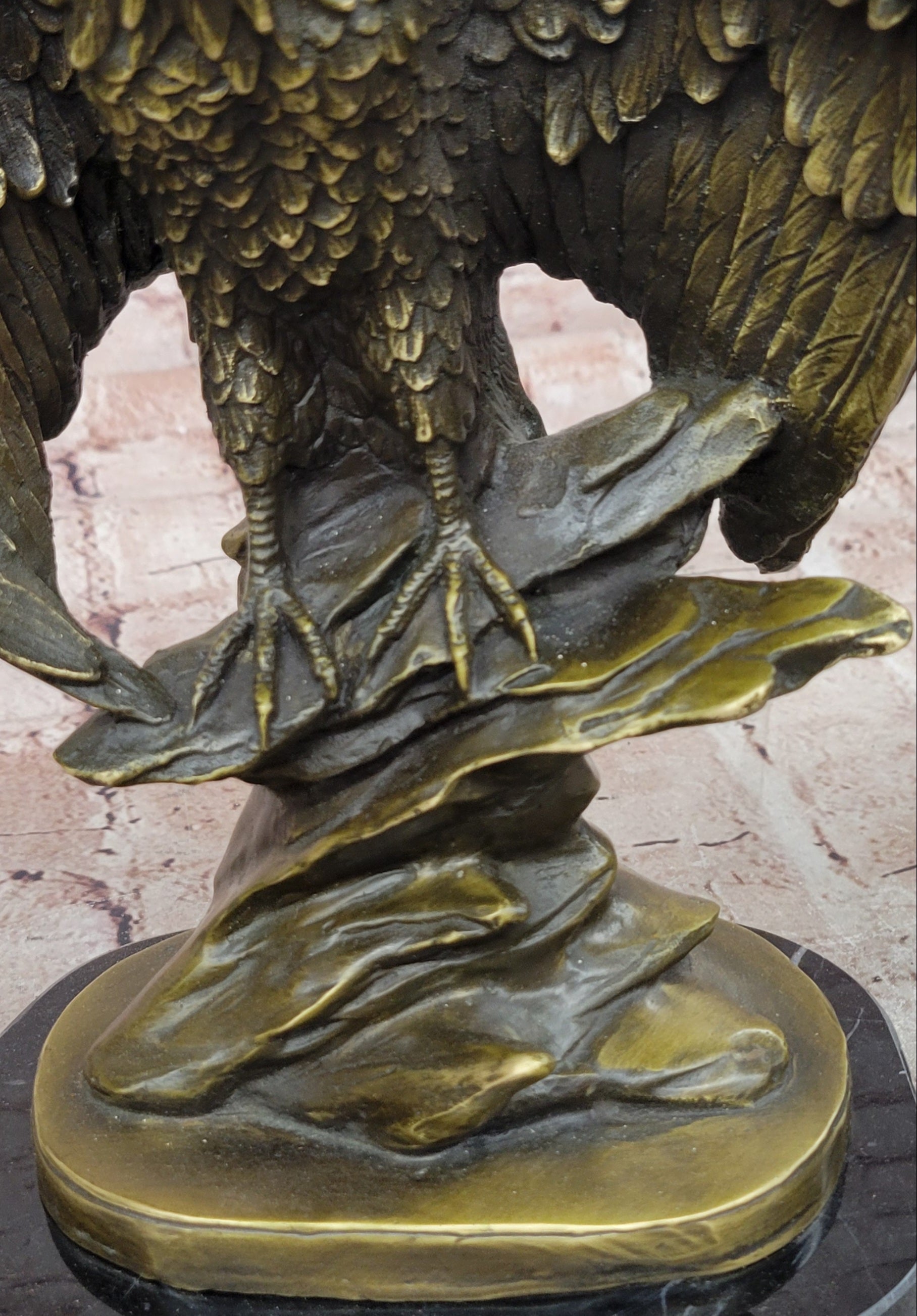 American Patriotism Freedom Eagle Real Bronze Sculpture by Moigniez Figurine