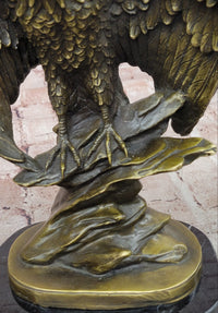 American Patriotism Freedom Eagle Real Bronze Sculpture by Moigniez Figurine