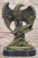American Patriotism Freedom Eagle Real Bronze Sculpture by Moigniez Figurine