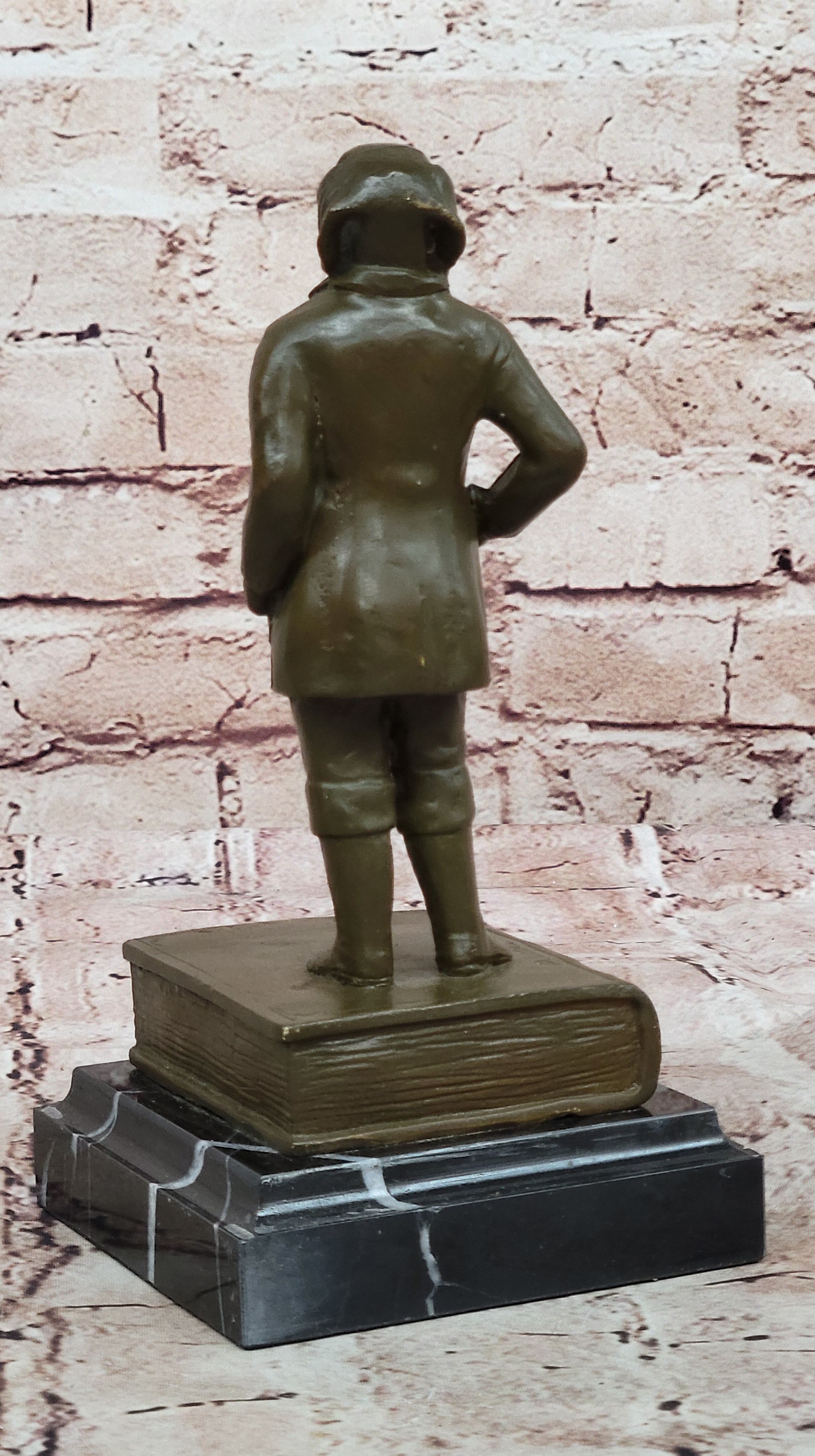 Anthropomorphic Dog Bronze Sculpture on Book - Whimsical Art