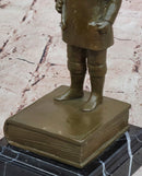 Anthropomorphic Dog Bronze Sculpture on Book - Whimsical Art
