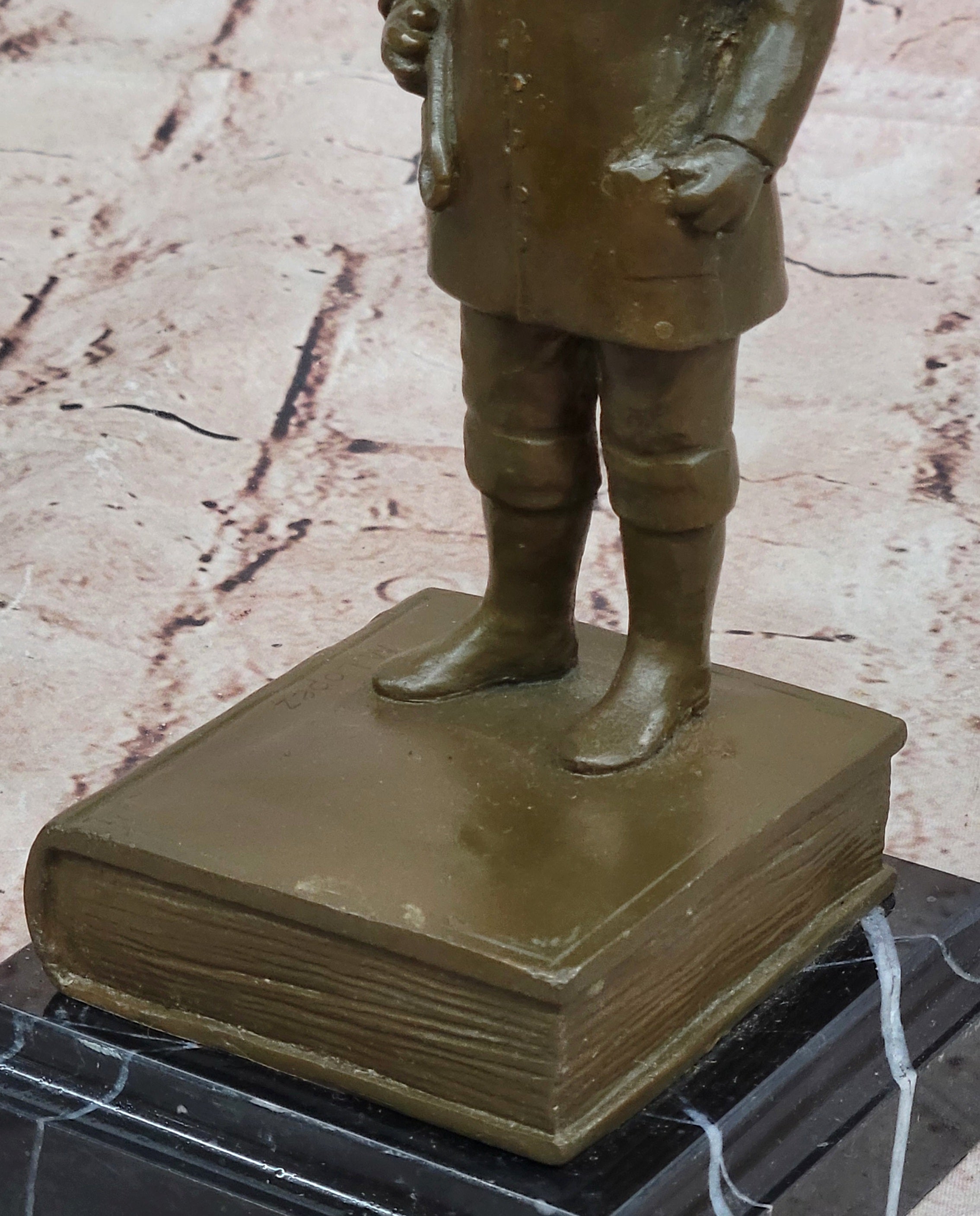 Anthropomorphic Dog Bronze Sculpture on Book - Whimsical Art