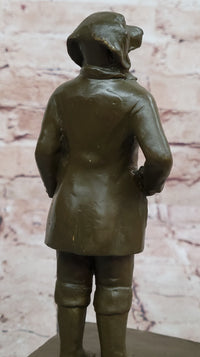 Anthropomorphic Dog Bronze Sculpture on Book - Whimsical Art