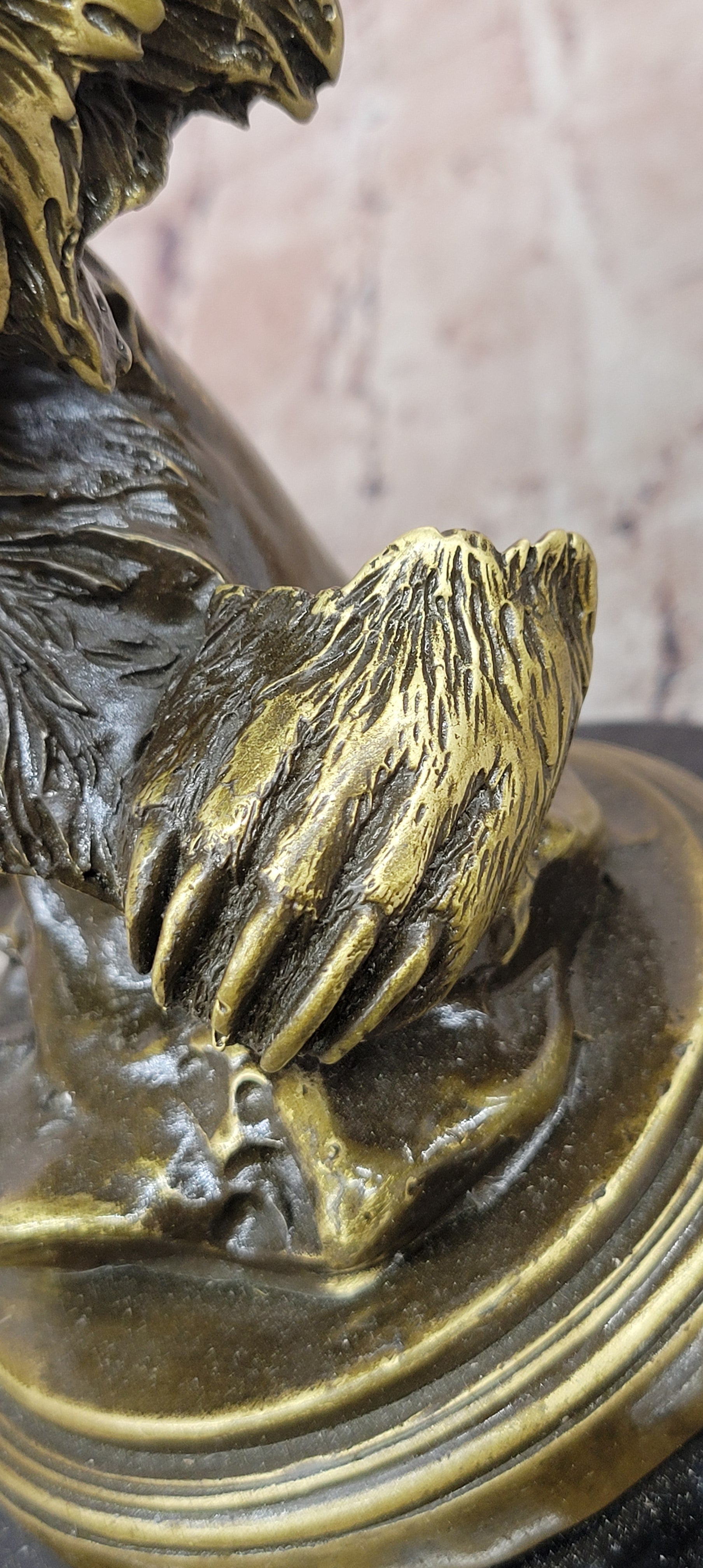 Genuine Bronze Wildlife Roaring Bear Bust Sculpture Statue Figurine Figure